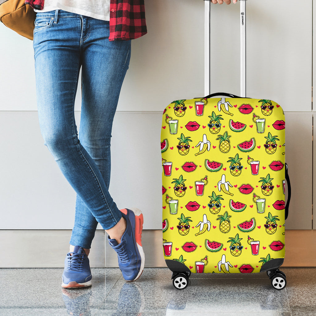 Cartoon Tropical Pattern Print Luggage Cover