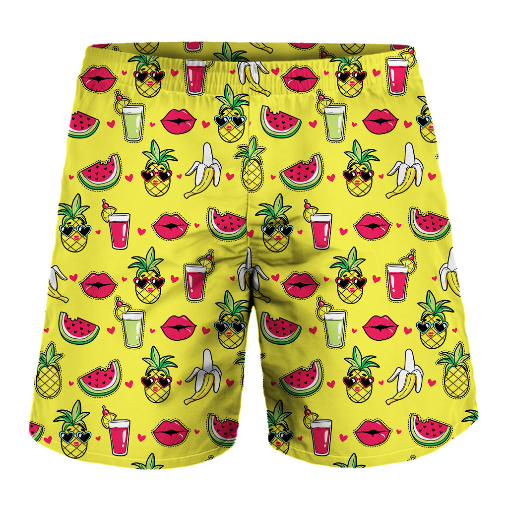 Cartoon Tropical Pattern Print Men's Shorts