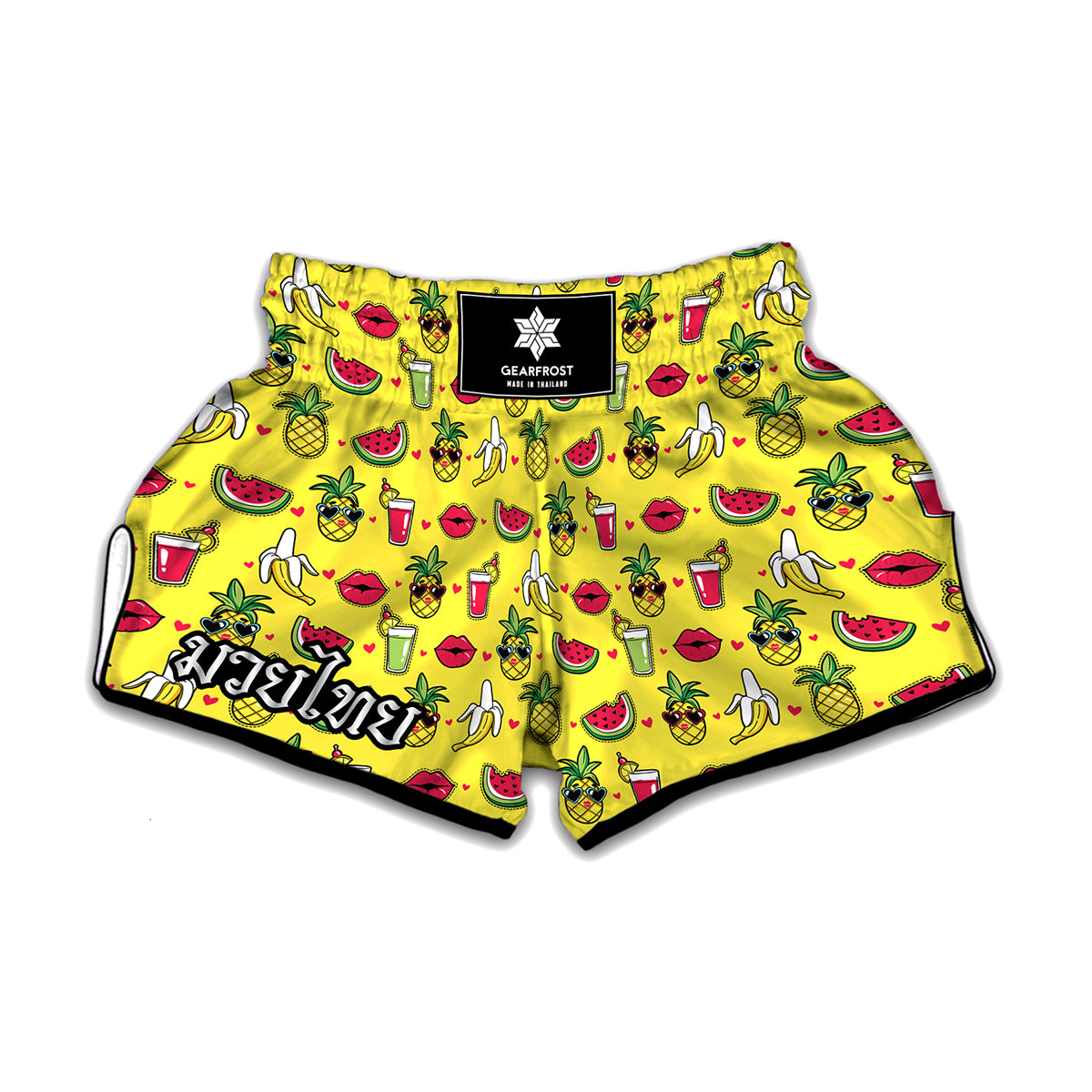 Cartoon Tropical Pattern Print Muay Thai Boxing Shorts