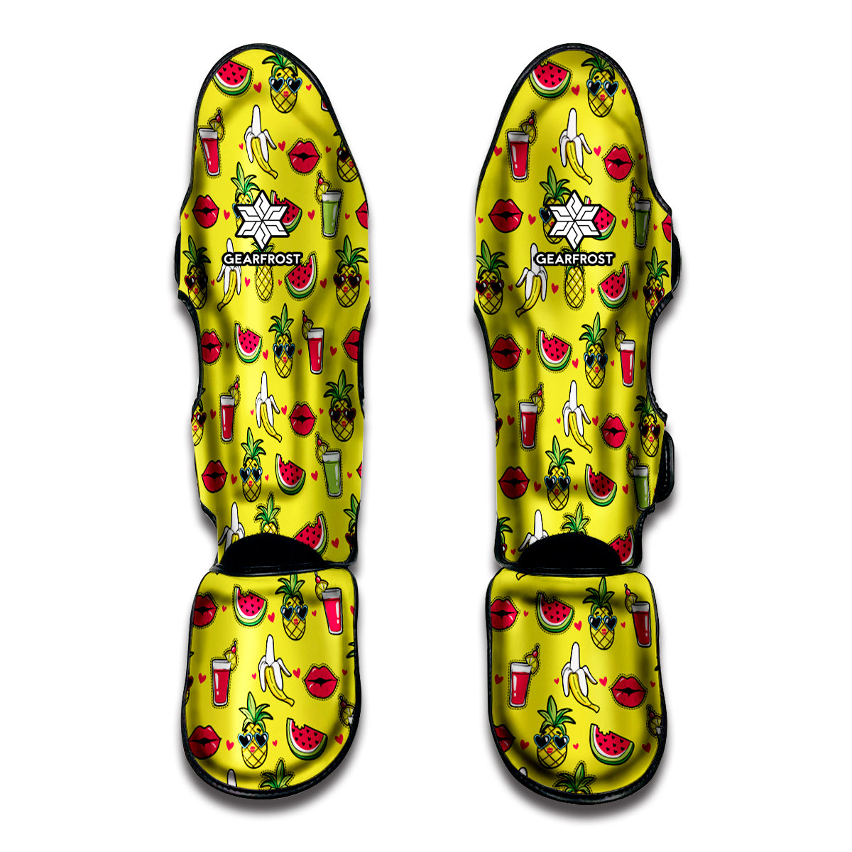 Cartoon Tropical Pattern Print Muay Thai Shin Guards