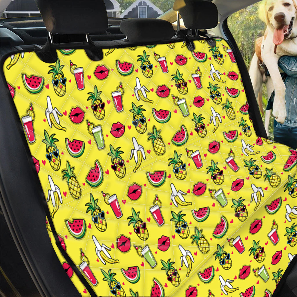 Cartoon Tropical Pattern Print Pet Car Back Seat Cover