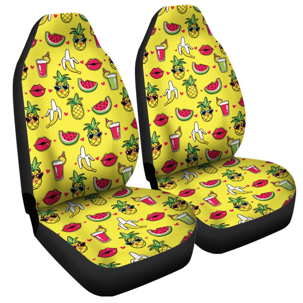 Cartoon Tropical Pattern Print Universal Fit Car Seat Covers