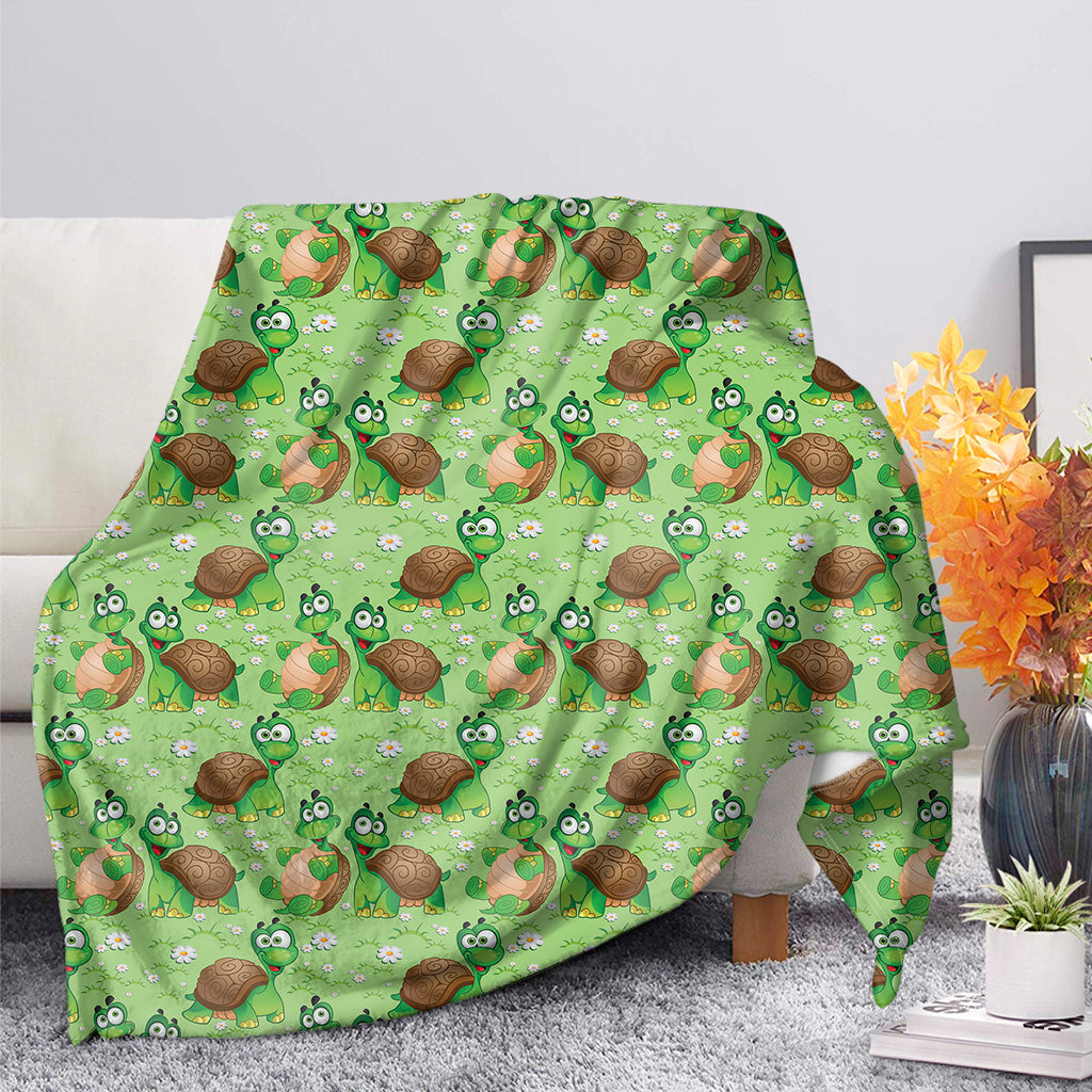 Cartoon Turtle Pattern Print Blanket