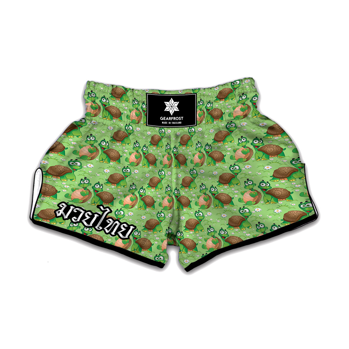 Cartoon Turtle Pattern Print Muay Thai Boxing Shorts