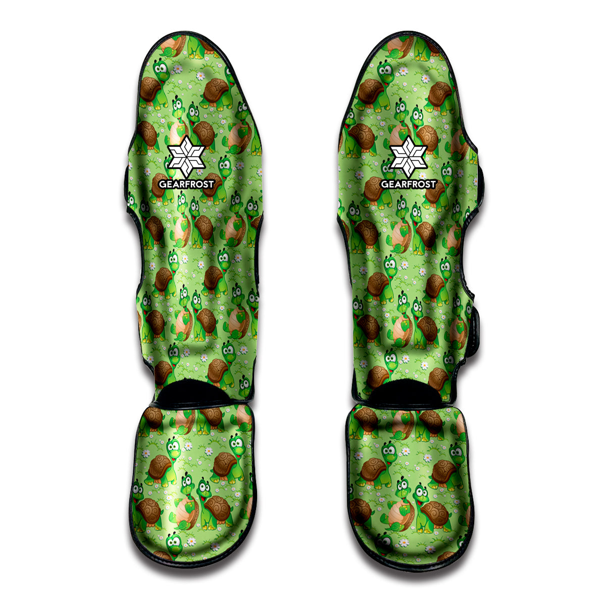 Cartoon Turtle Pattern Print Muay Thai Shin Guards