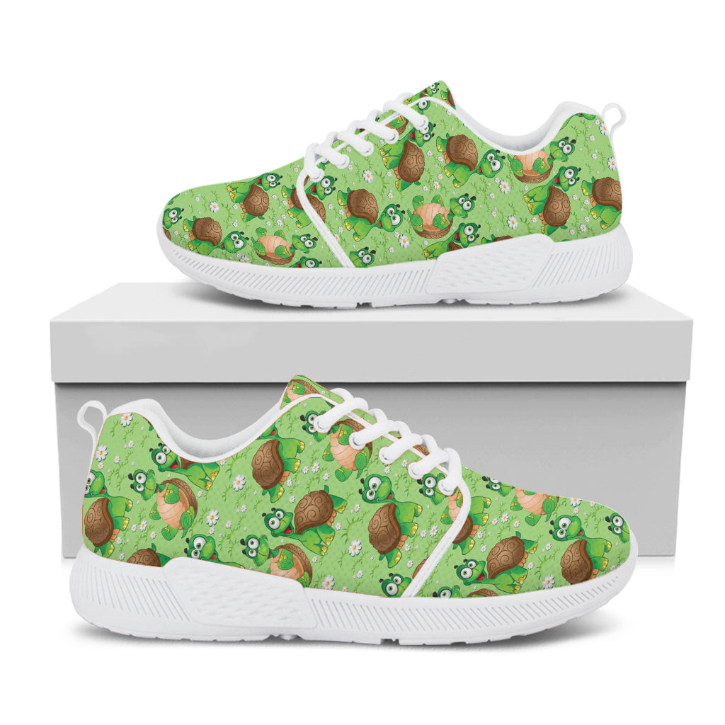 Cartoon Turtle Pattern Print White Athletic Shoes