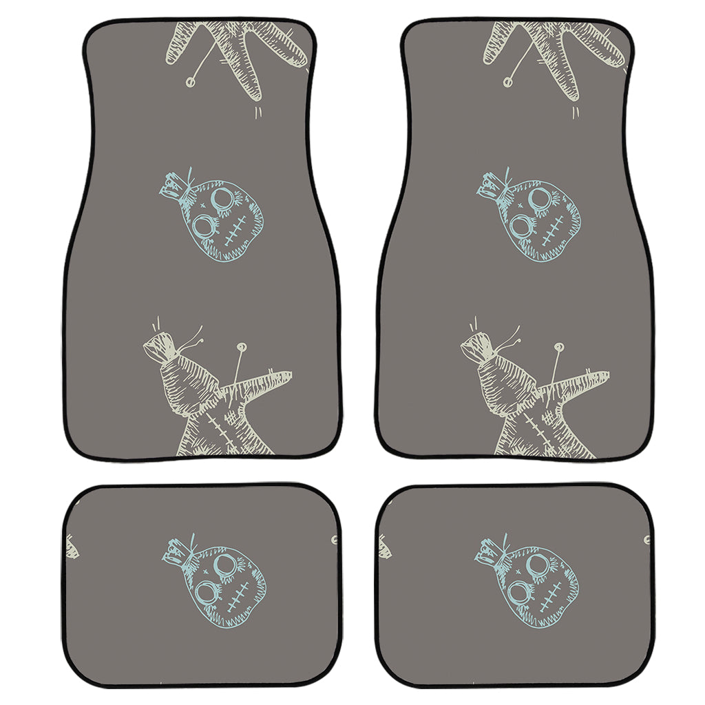 Cartoon Voodoo Doll Pattern Print Front and Back Car Floor Mats