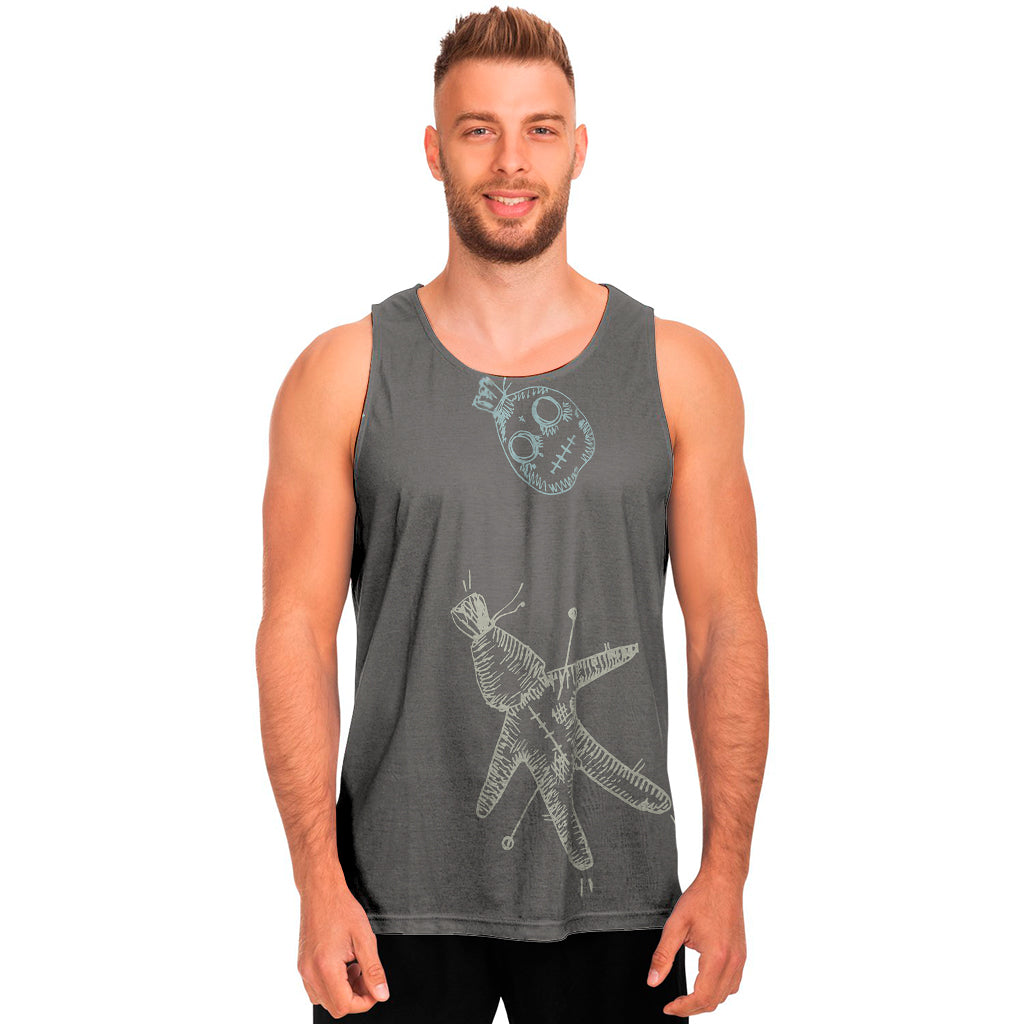 Cartoon Voodoo Doll Pattern Print Men's Tank Top