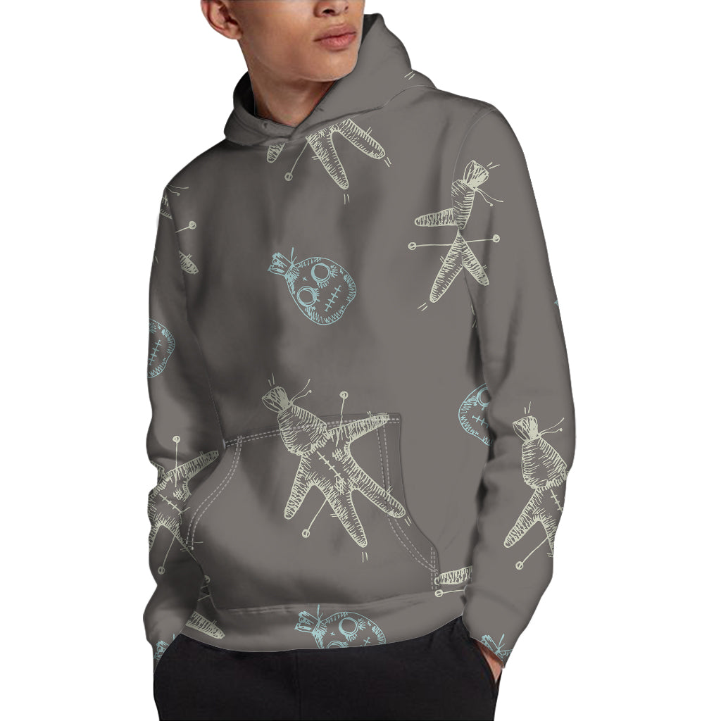 Cartoon Voodoo Doll Pattern Print Pullover Hoodie