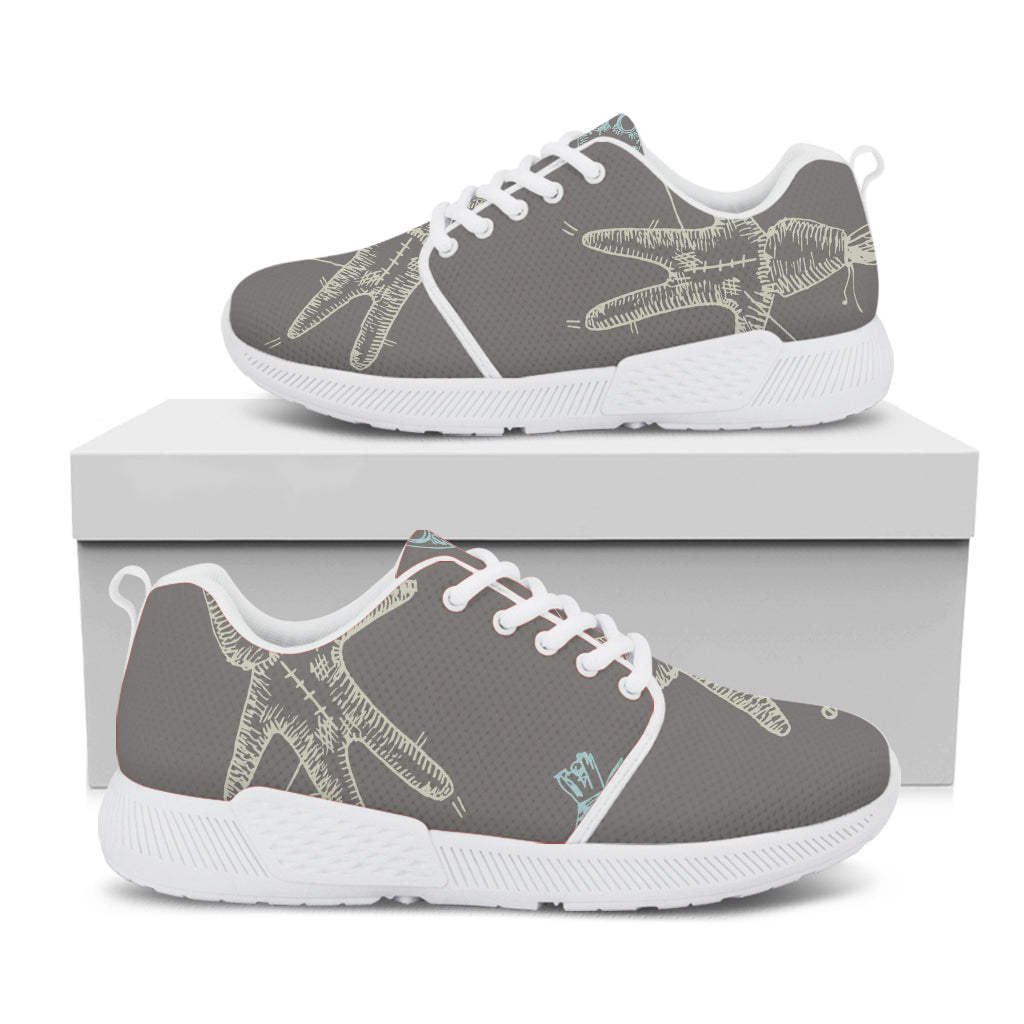 Cartoon Voodoo Doll Pattern Print White Athletic Shoes