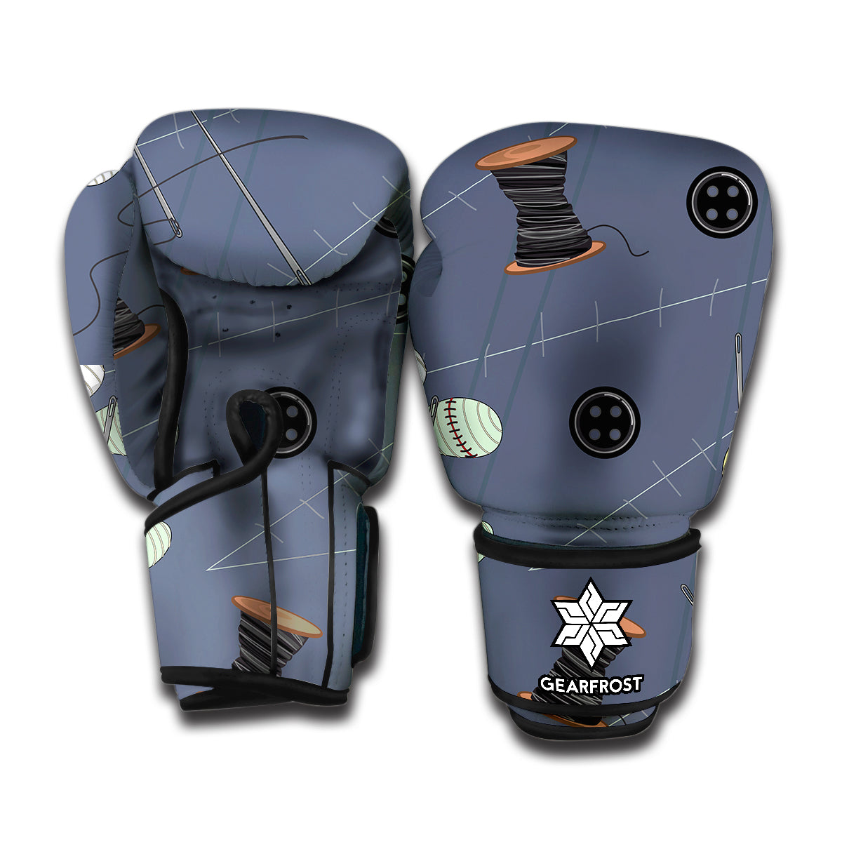 Cartoon Voodoo Doll Print Boxing Gloves