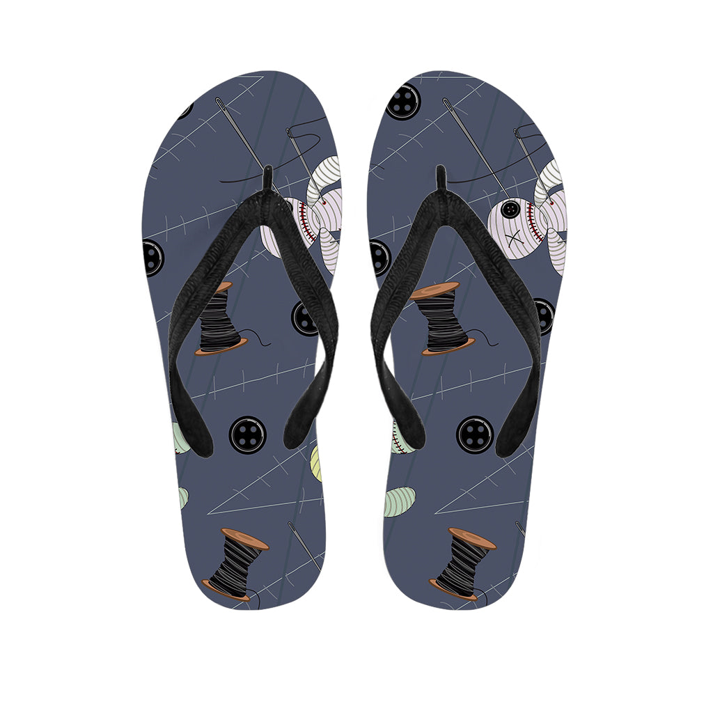 Cartoon Voodoo Doll Print Flip Flops