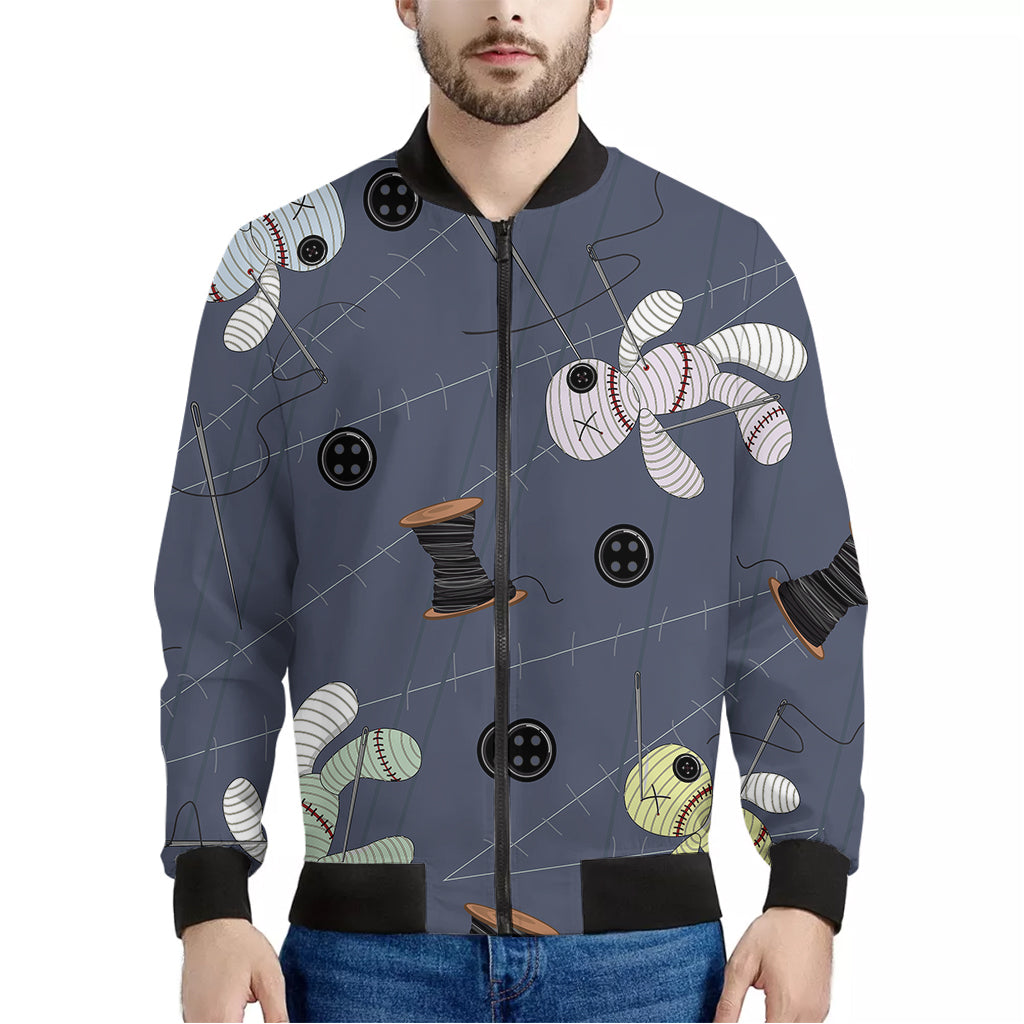 Cartoon Voodoo Doll Print Men's Bomber Jacket