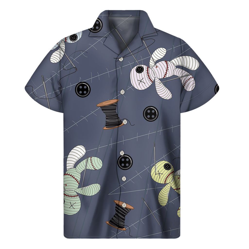 Cartoon Voodoo Doll Print Men's Short Sleeve Shirt