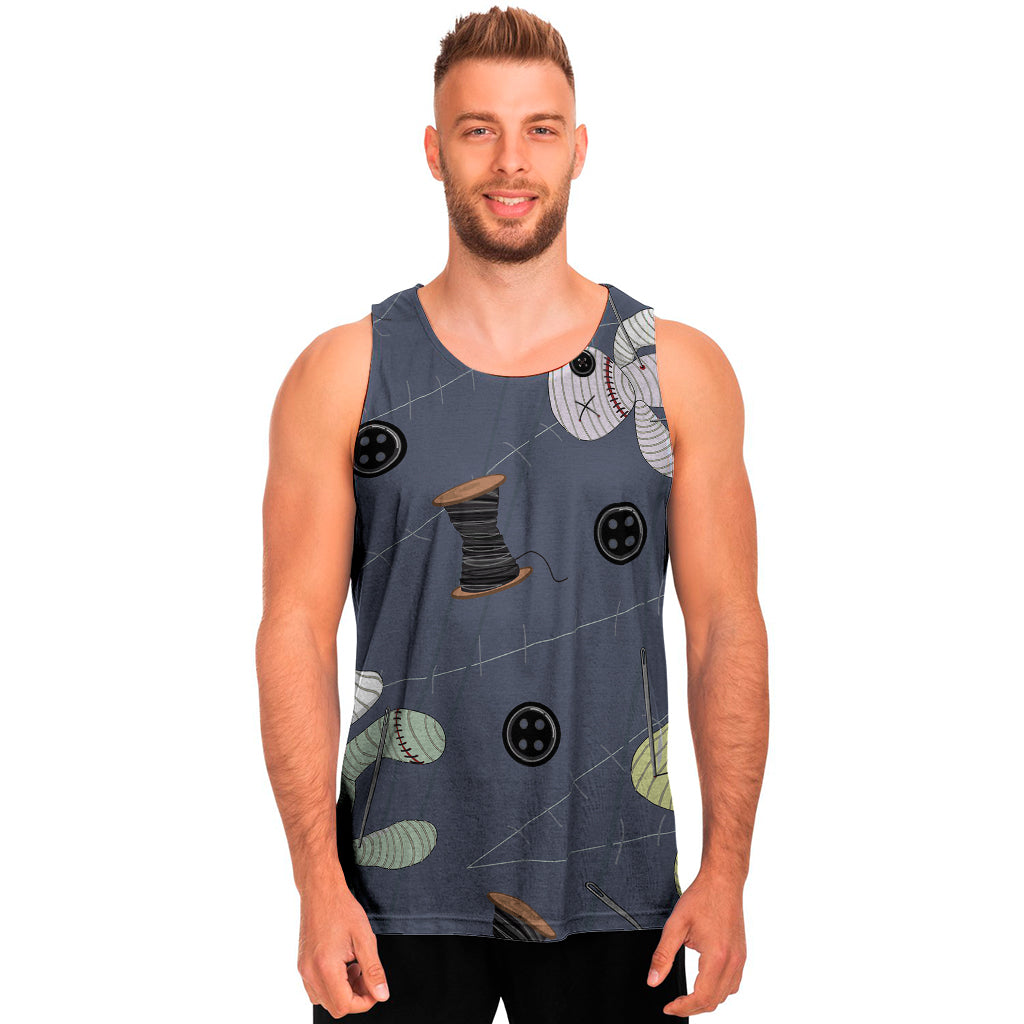 Cartoon Voodoo Doll Print Men's Tank Top