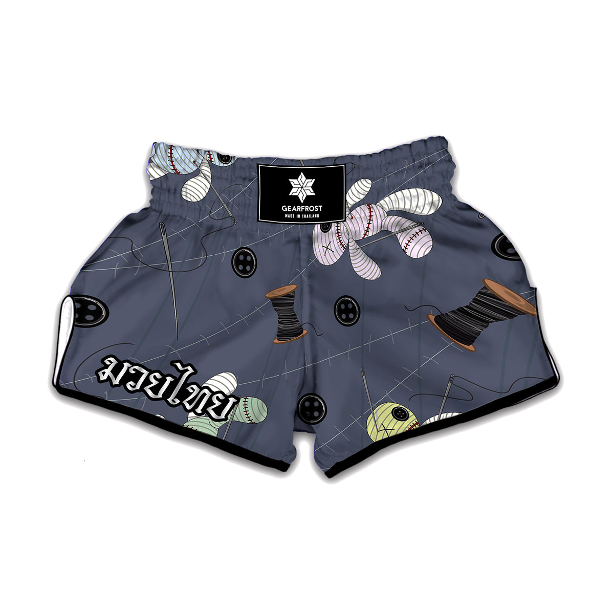 Cartoon Voodoo Doll Print Muay Thai Boxing Shorts