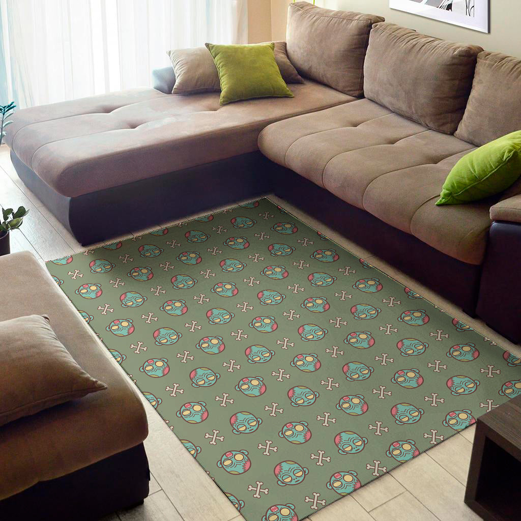 Cartoon Zombie Pattern Print Area Rug