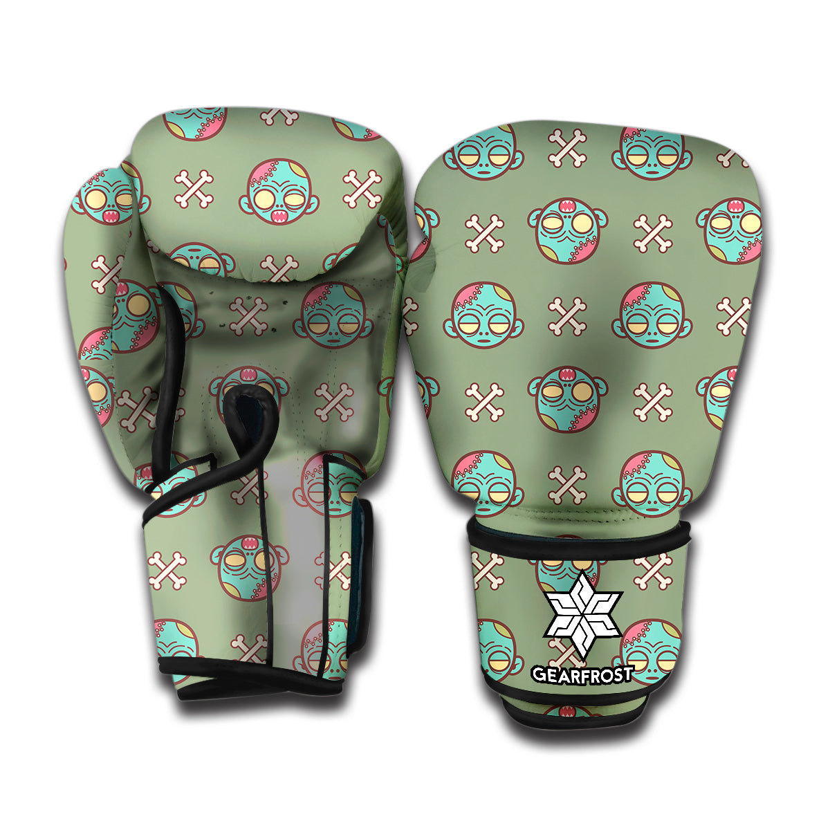 Cartoon Zombie Pattern Print Boxing Gloves