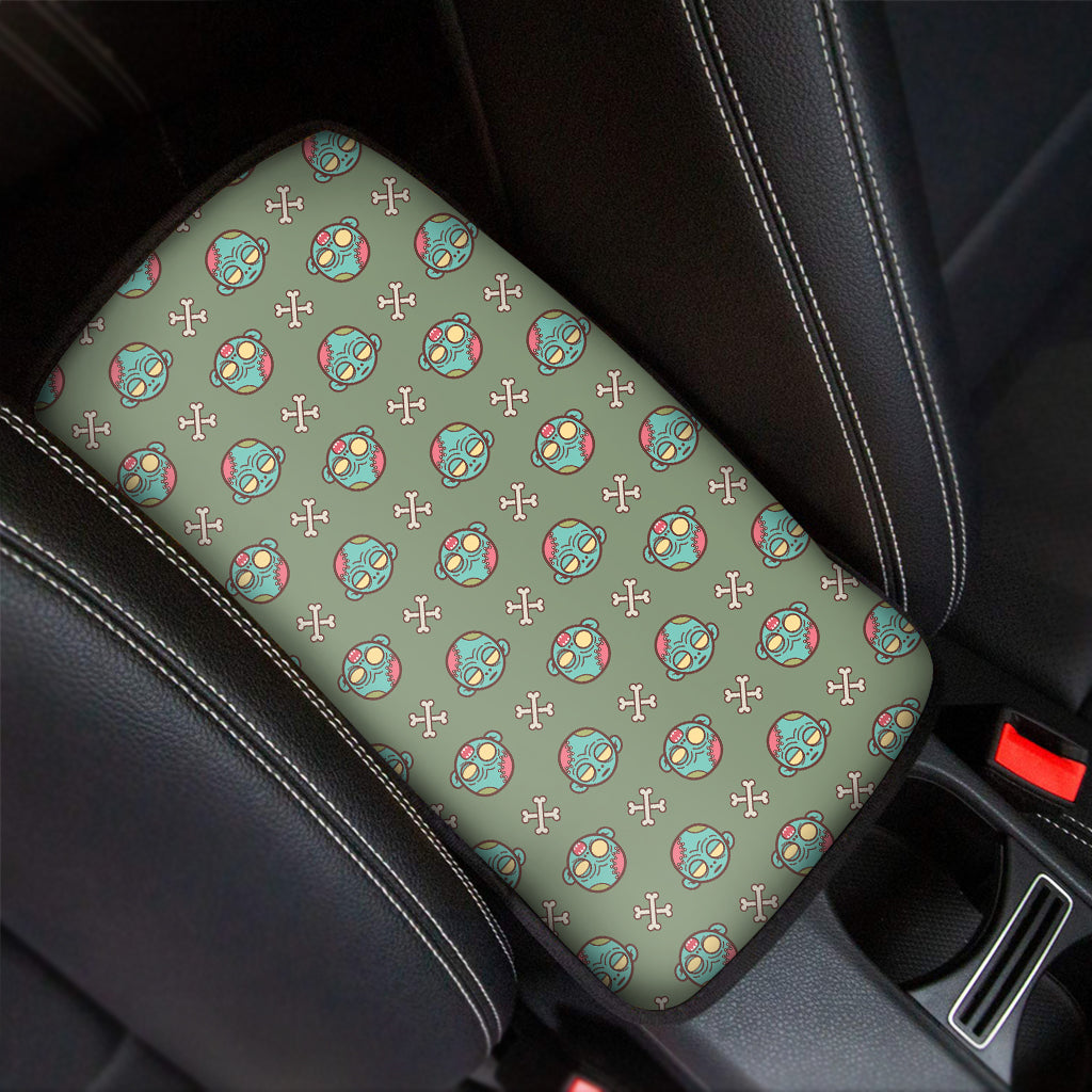 Cartoon Zombie Pattern Print Car Center Console Cover