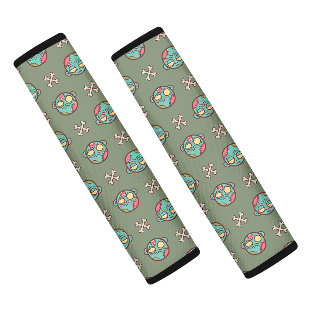 Cartoon Zombie Pattern Print Car Seat Belt Covers