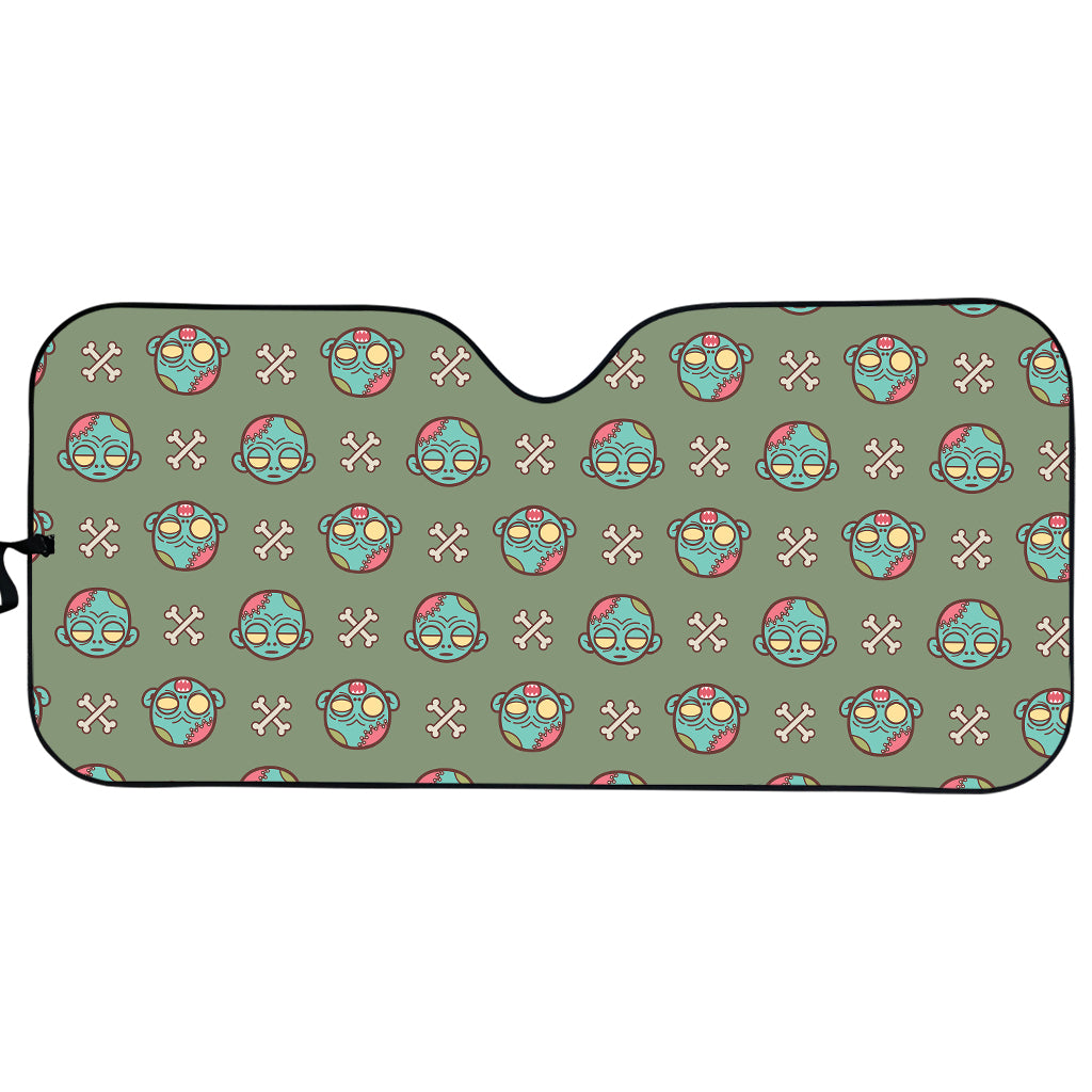 Cartoon Zombie Pattern Print Car Sun Shade