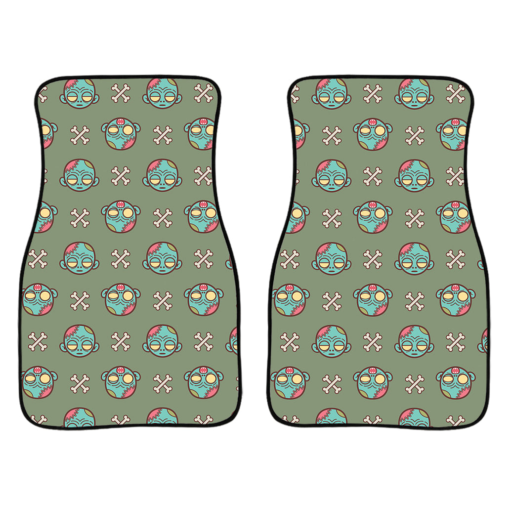 Cartoon Zombie Pattern Print Front Car Floor Mats