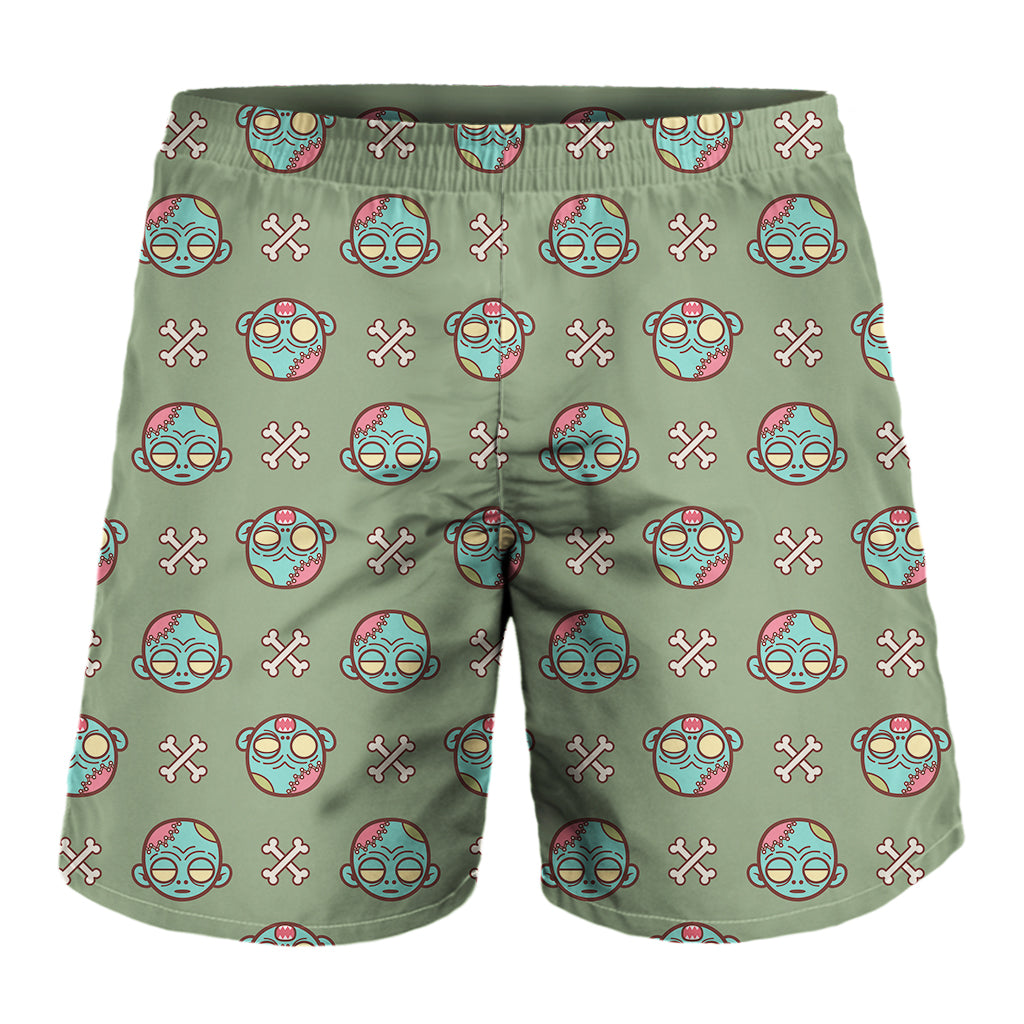 Cartoon Zombie Pattern Print Men's Shorts