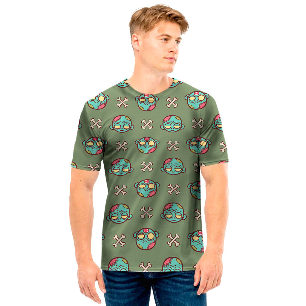 Cartoon Zombie Pattern Print Men's T-Shirt