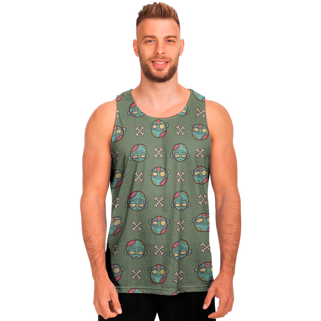 Cartoon Zombie Pattern Print Men's Tank Top