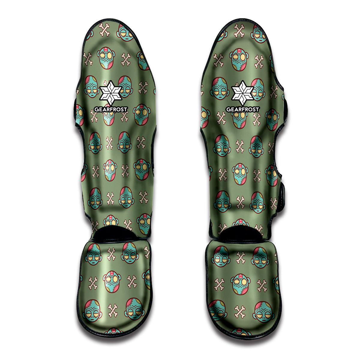 Cartoon Zombie Pattern Print Muay Thai Shin Guards