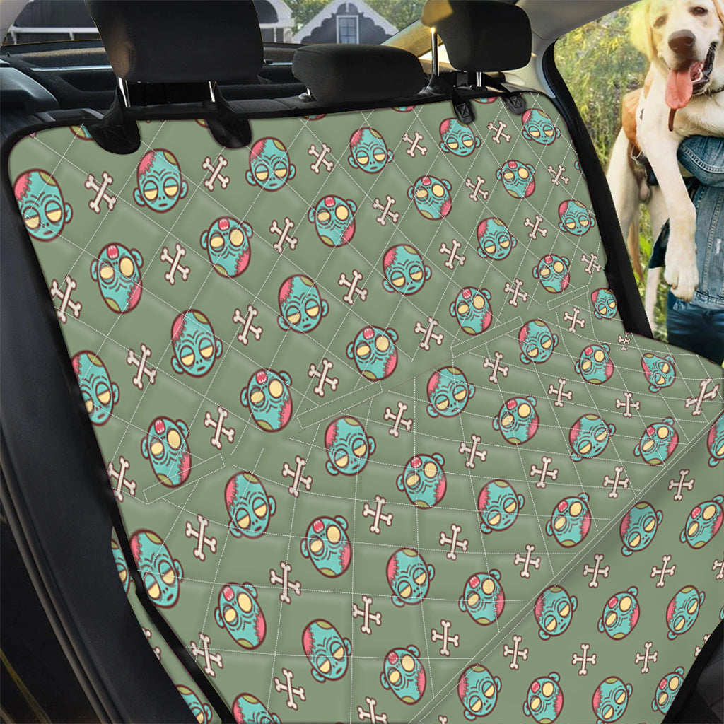 Cartoon Zombie Pattern Print Pet Car Back Seat Cover