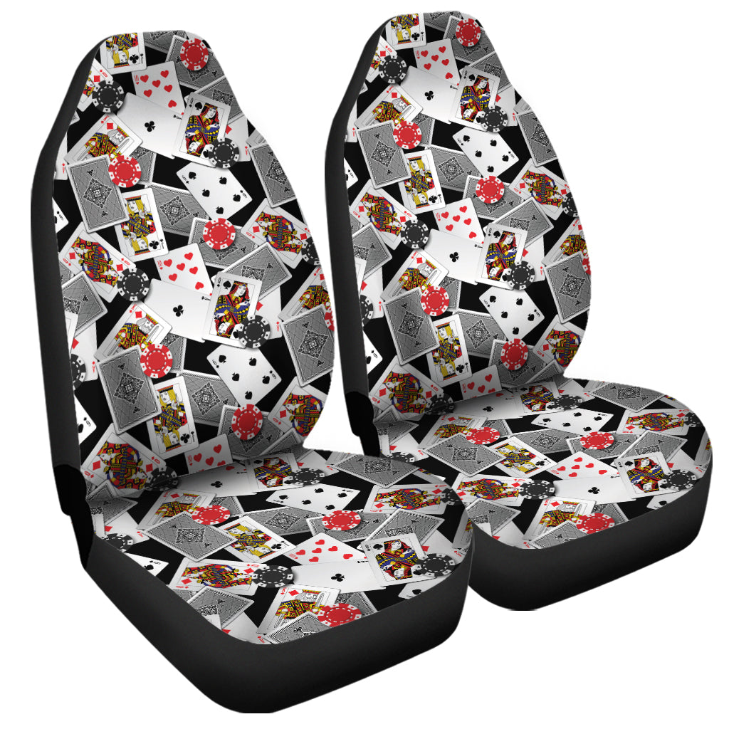 Casino Card And Chip Pattern Print Universal Fit Car Seat Covers