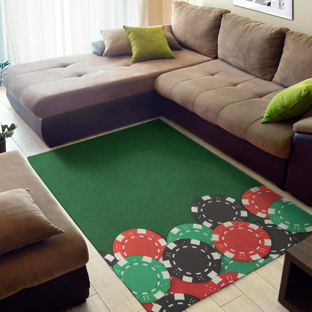 Casino Poker Chips Print Area Rug