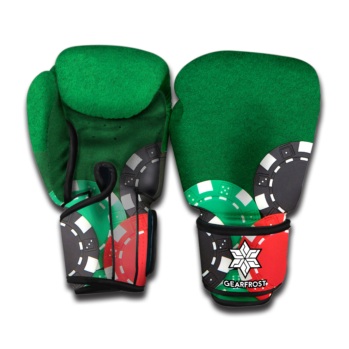 Casino Poker Chips Print Boxing Gloves