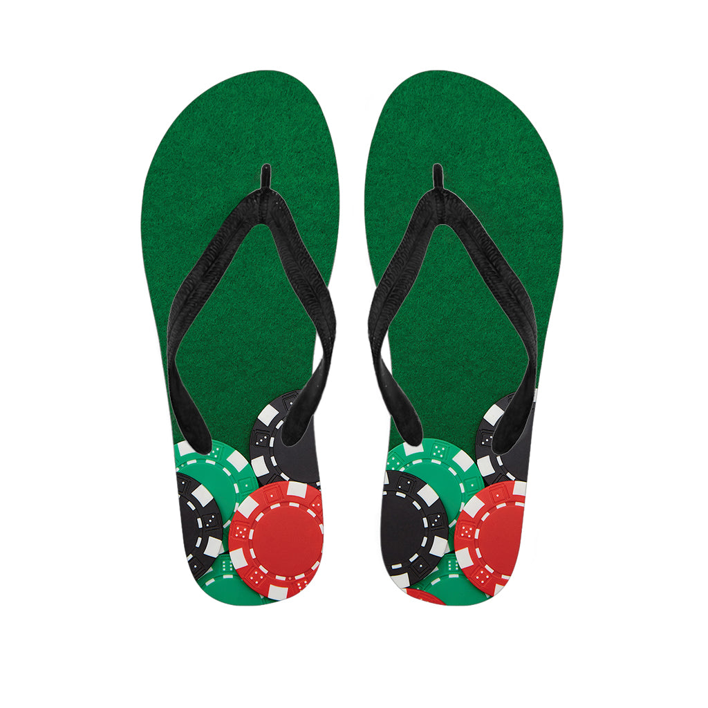 Casino Poker Chips Print Flip Flops