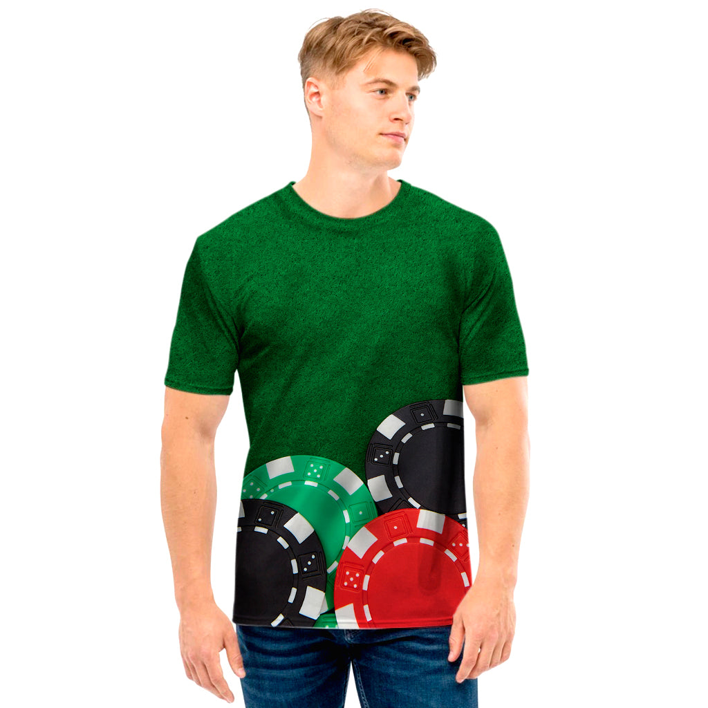 Casino Poker Chips Print Men's T-Shirt