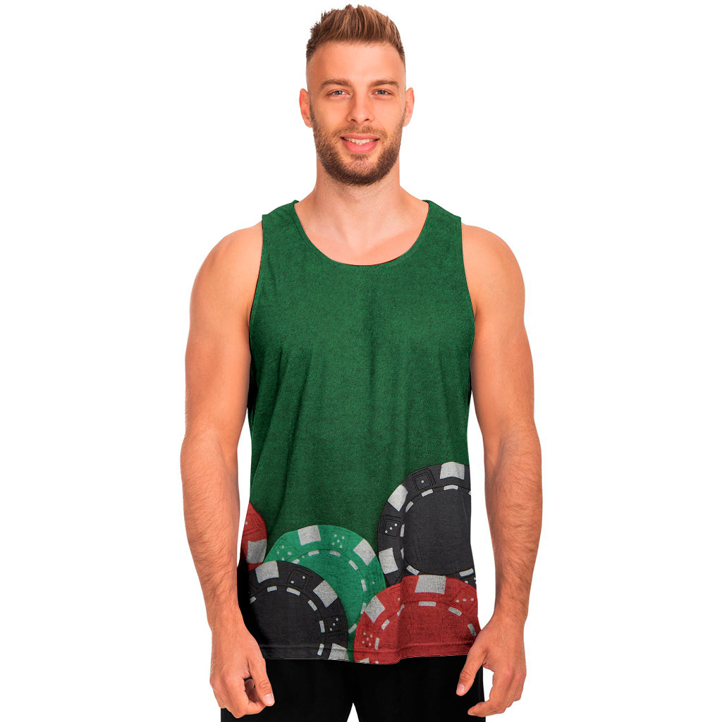 Casino Poker Chips Print Men's Tank Top