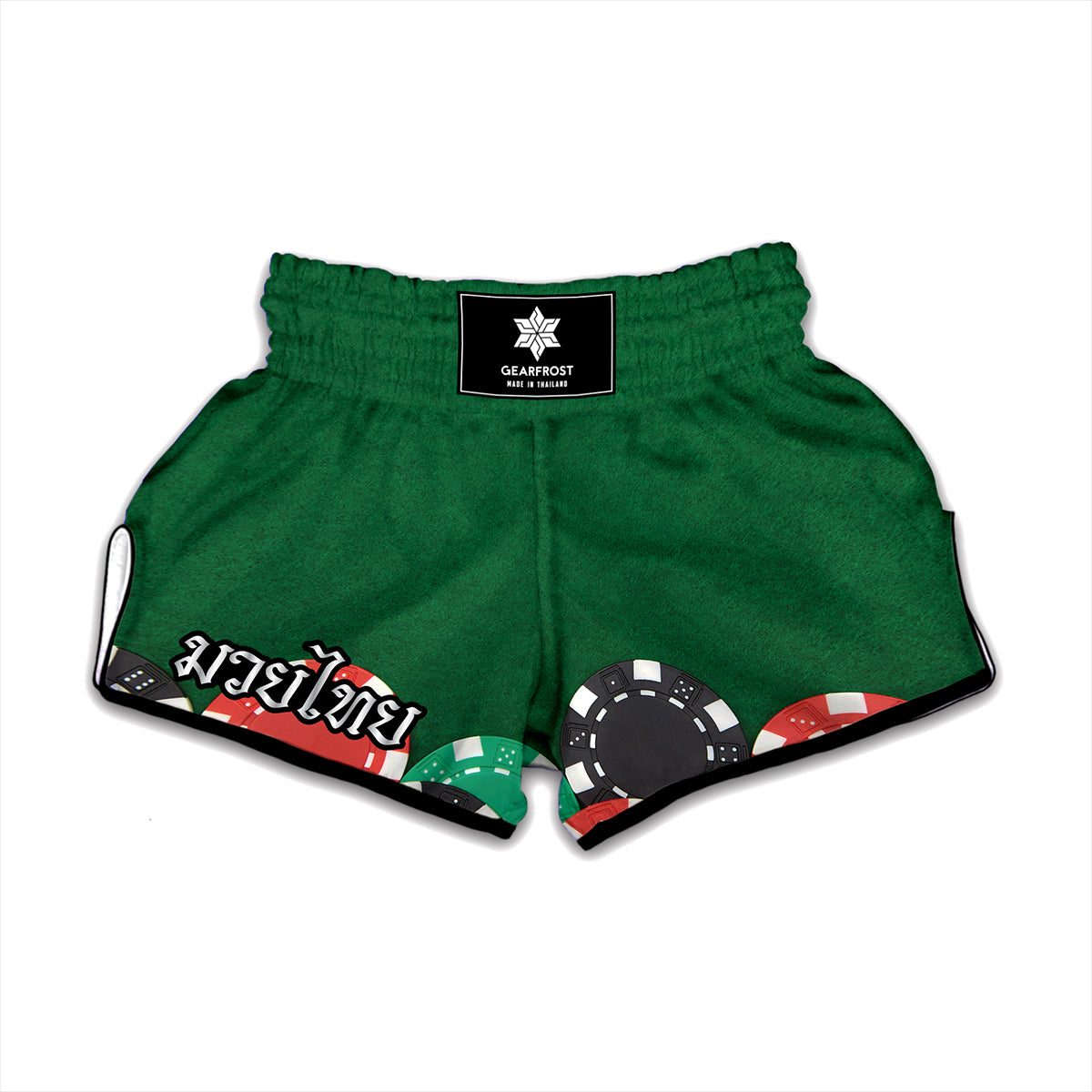 Casino Poker Chips Print Muay Thai Boxing Shorts