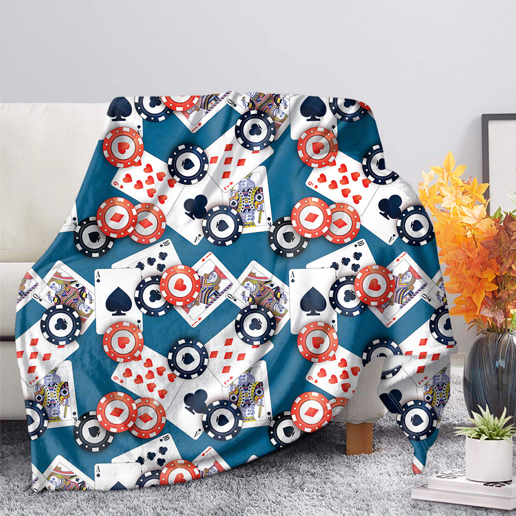 Casino Poker Pattern Print Blanket