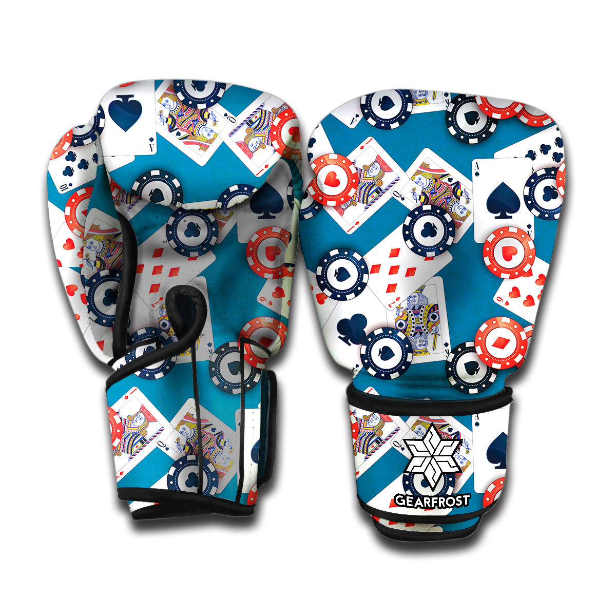 Casino Poker Pattern Print Boxing Gloves