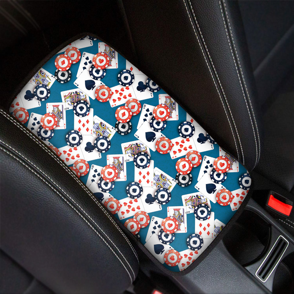 Casino Poker Pattern Print Car Center Console Cover