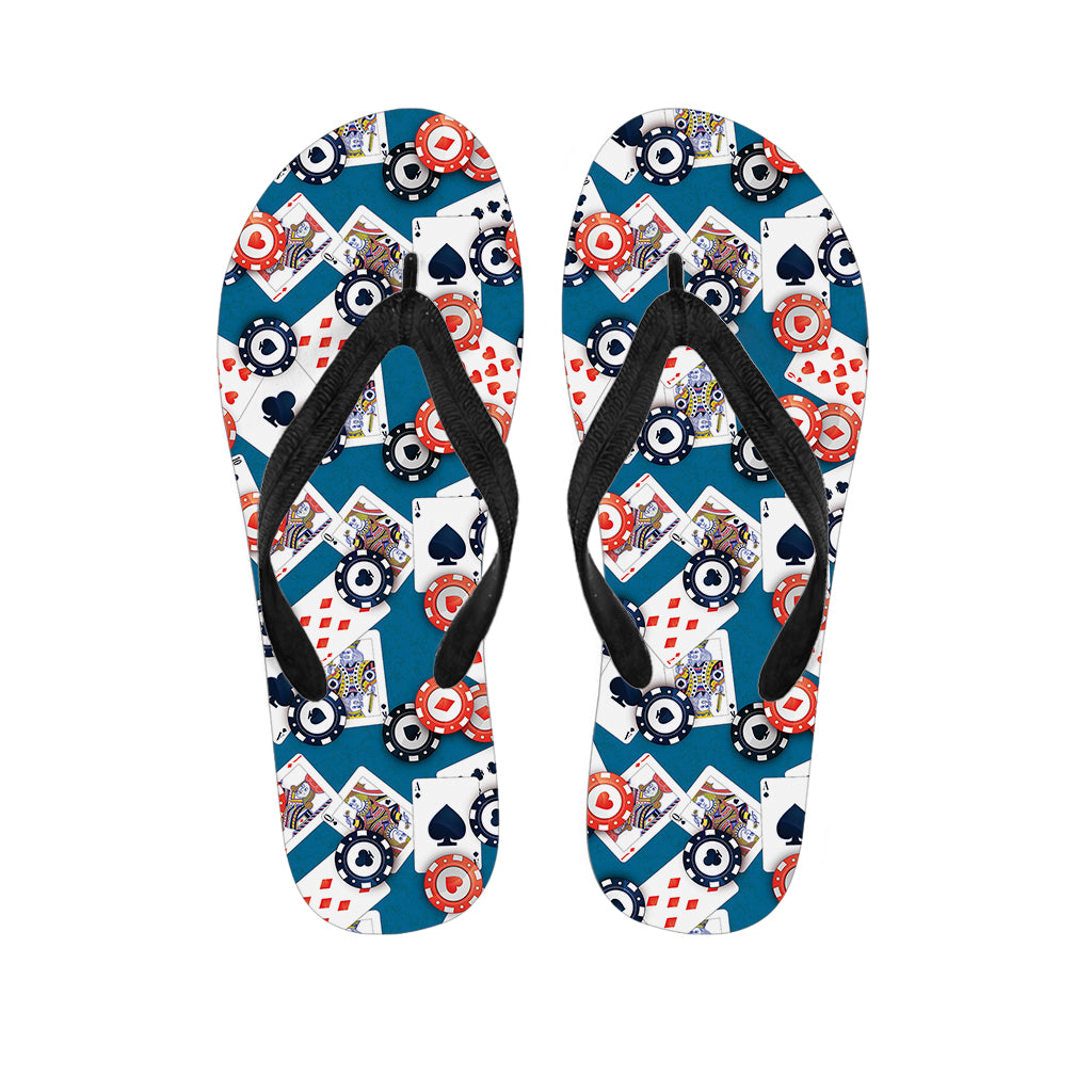 Casino Poker Pattern Print Flip Flops