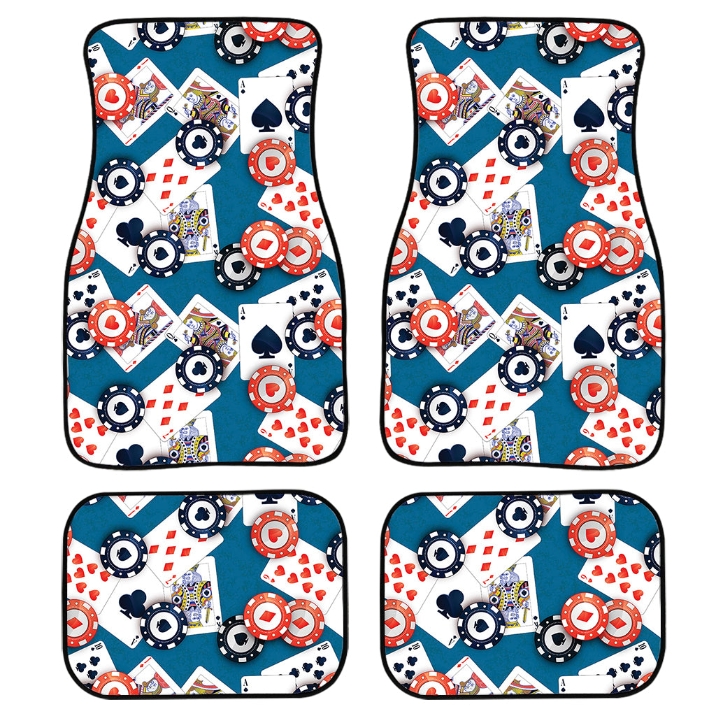 Casino Poker Pattern Print Front and Back Car Floor Mats