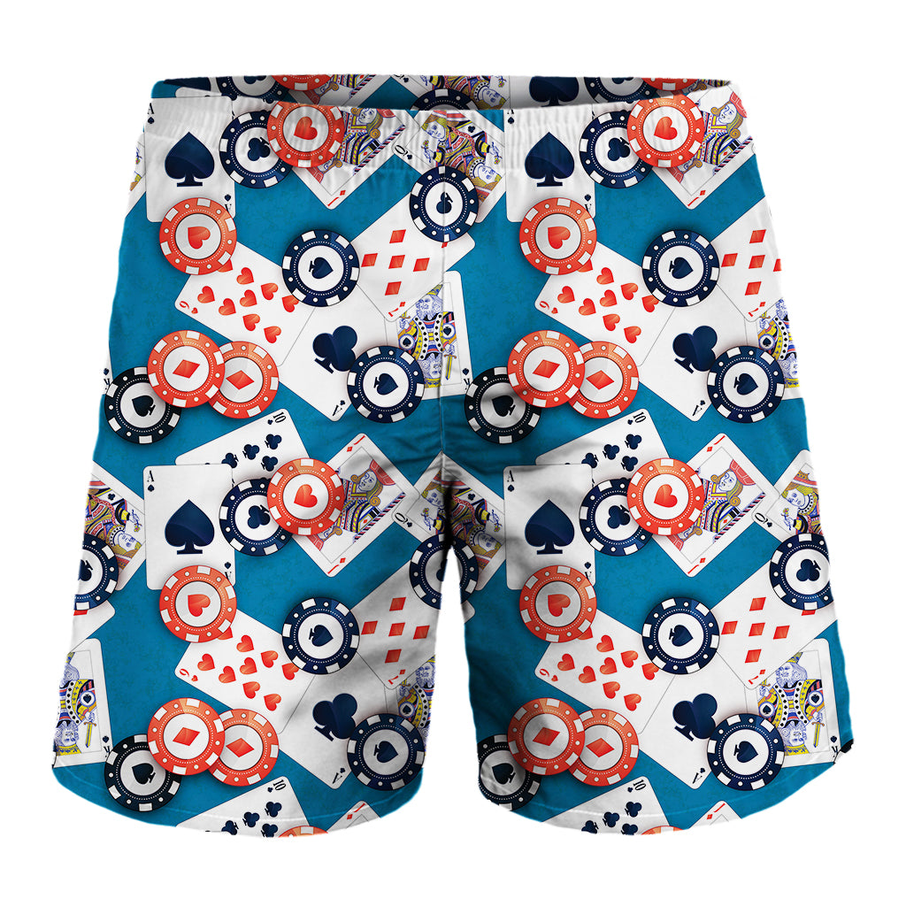 Casino Poker Pattern Print Men's Shorts