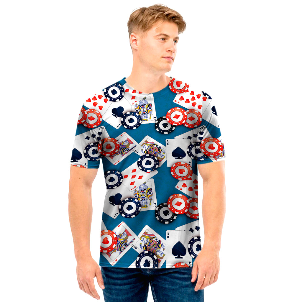 Casino Poker Pattern Print Men's T-Shirt