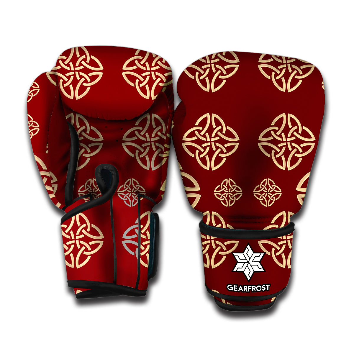 Celtic Knot Symbol Pattern Print Boxing Gloves