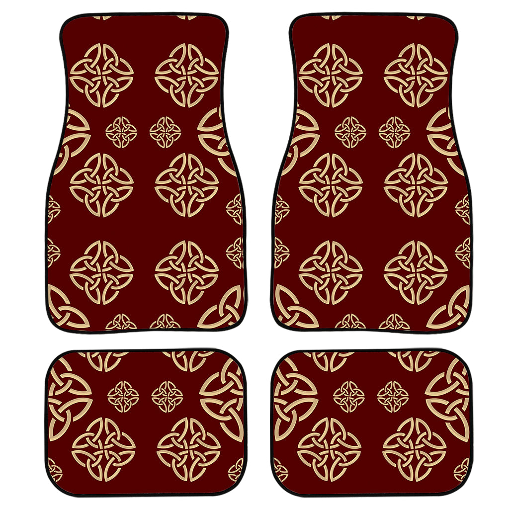 Celtic Knot Symbol Pattern Print Front and Back Car Floor Mats