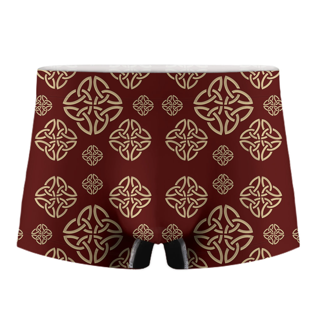 Celtic Knot Symbol Pattern Print Men's Boxer Briefs