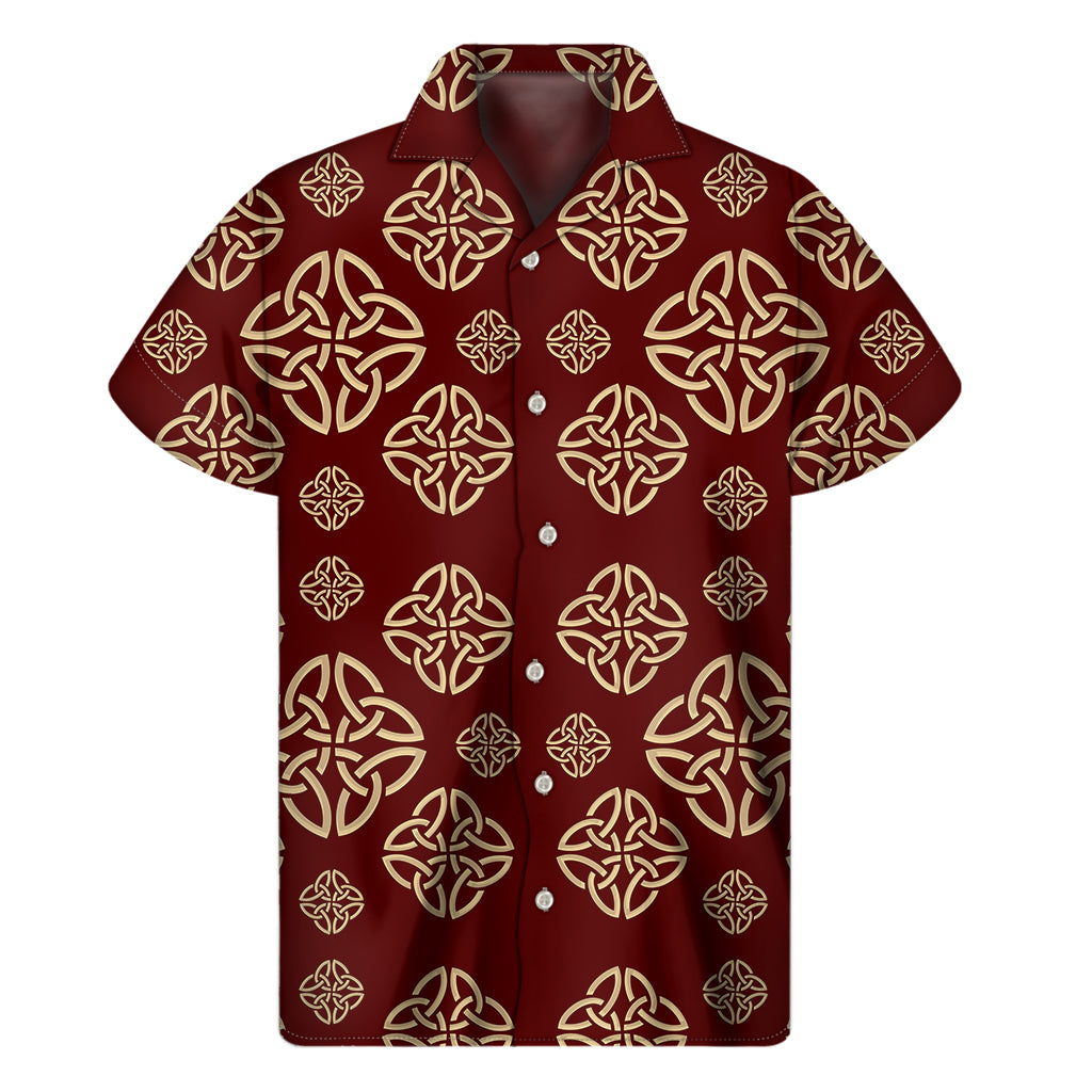 Celtic Knot Symbol Pattern Print Men's Short Sleeve Shirt