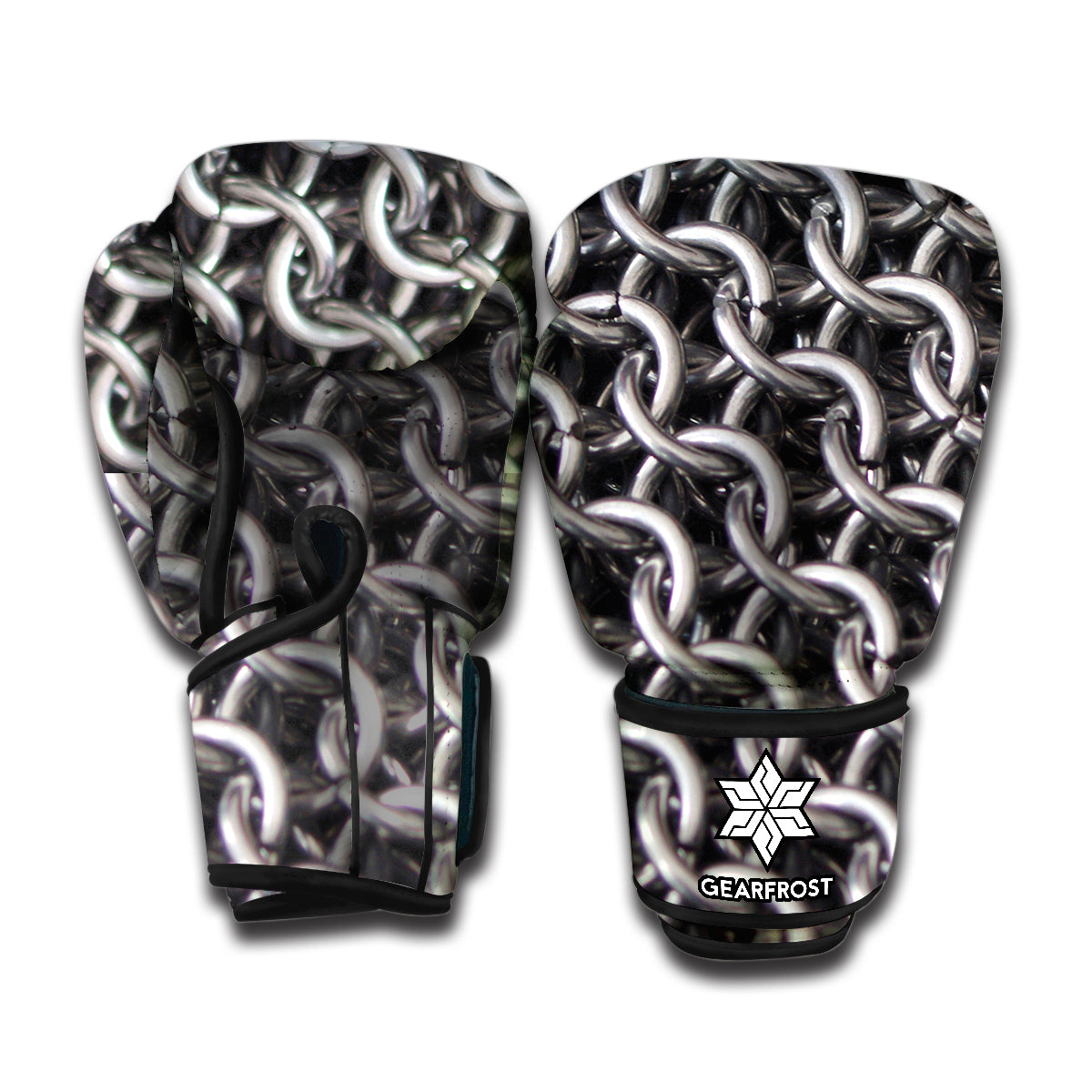 Chainmail Ring Pattern Print Boxing Gloves